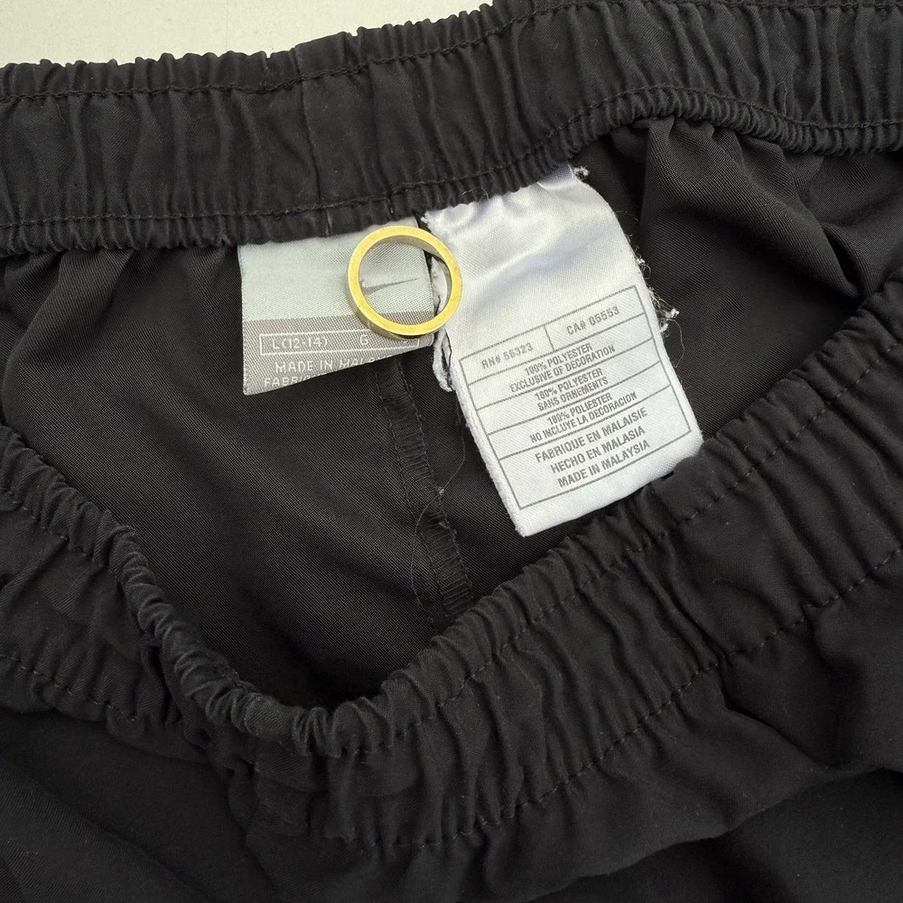 00s Nike Track Pants Striped Poly Sweatpants Size LG 10/12 Black/white Classic